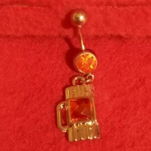 14g Belly Ring Dangle Beer Mug
